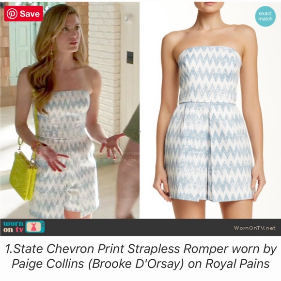 1. State Dresses & Skirts - Chevron Print Strapless Romper by 1.State